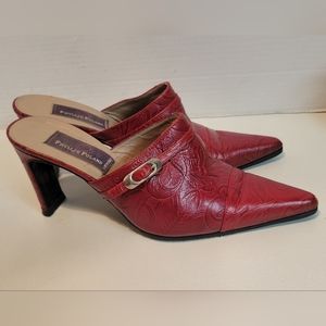 Phyllis Poland RED  Mules